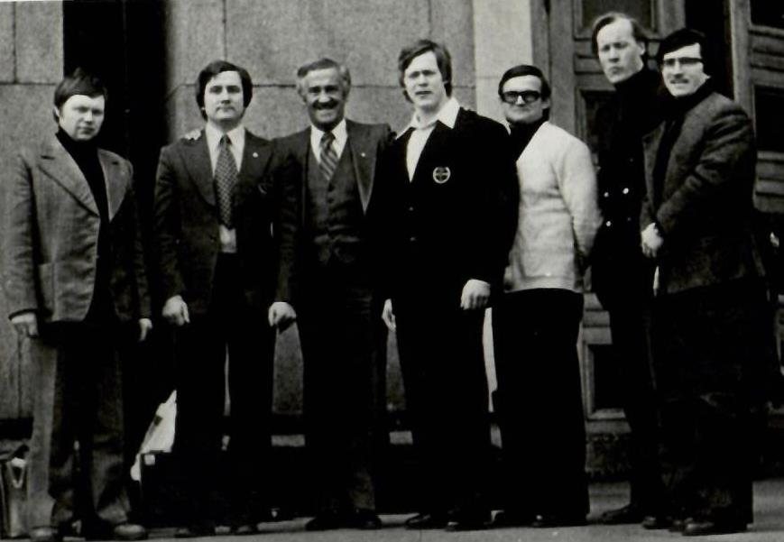 1978 m. Pirmasis IFBB prezidento B. Weiderio vizitas TSRS — susitikime ir olimpiečiai A. Novikovas bei R. Kairaitis